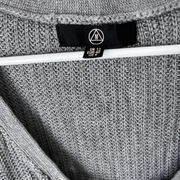 Missguided Grey Marl Knit Cropped Sweater size 8 - Picture 2 of 4